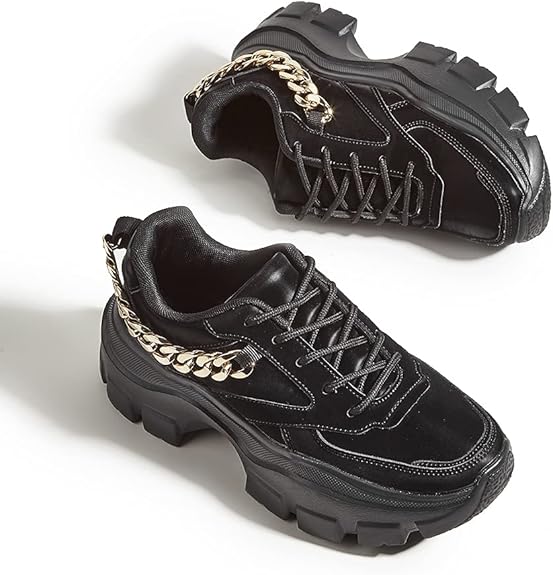 Women Chunky Platform Dad Colorblock White Neon Green Fuchsia Hologram Silver Casual Lace-Up Walking Sneakers