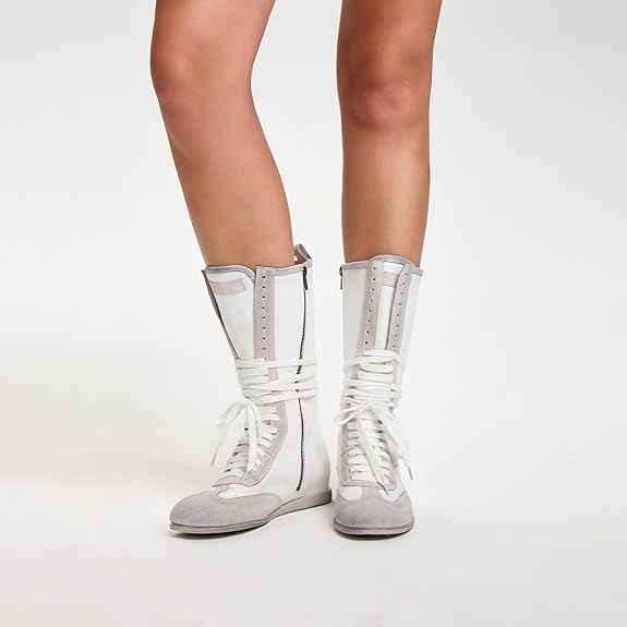 Womens Lace Up Sport Boots Fashion High Top Sneakers Casual