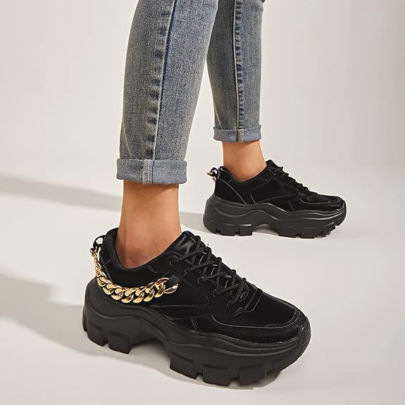 Women Chunky Platform Dad Colorblock White Neon Green Fuchsia Hologram Silver Casual Lace-Up Walking Sneakers