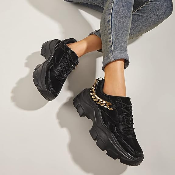 Women Chunky Platform Dad Colorblock White Neon Green Fuchsia Hologram Silver Casual Lace-Up Walking Sneakers