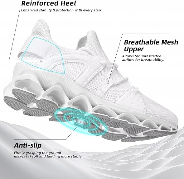 Mens Walking Blade Shoes Slip on Fashion Running Tennis Sneakers