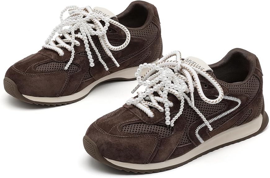 Leather Casual Shoes Tennis Low Top Shoes Womens Lace Up Sneakers