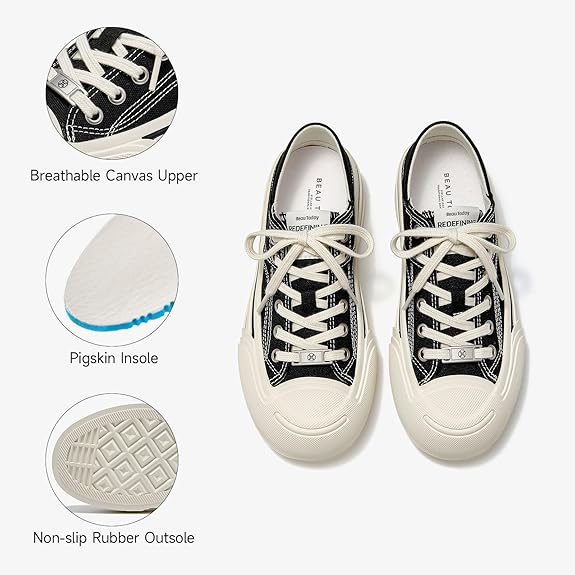 Platform Sneakers for Women, Low Top Canvas Sneakers