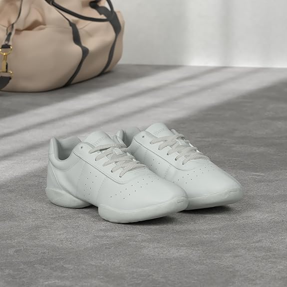 Cheer Shoes for Youth Girls White Cheerleading Athletic Dance Shoes Tennis Sneakers