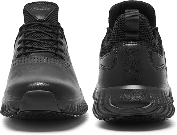 Men's Non Slip Work Shoes Lace Up Slip Resistant Sneakers Waterproof