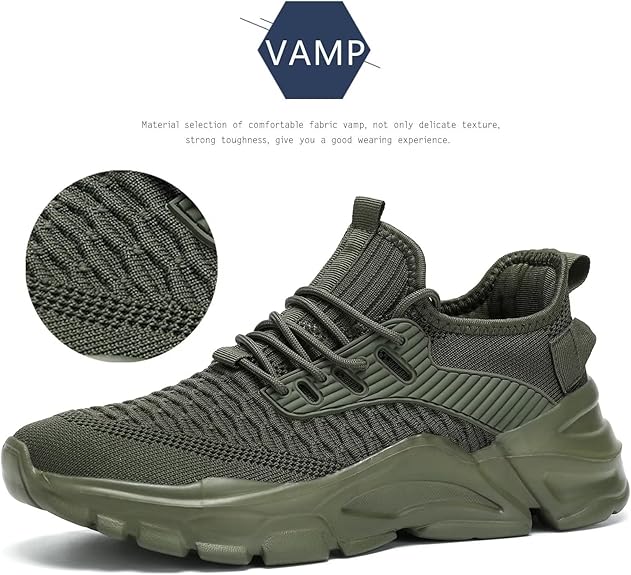 Men's Running Shoes, Non Slip, Breathable, Lightweight