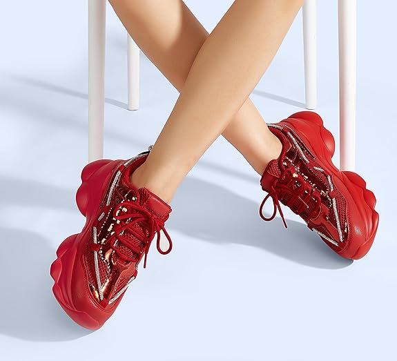 Women's 90s Chunky Sneakers Sparkly