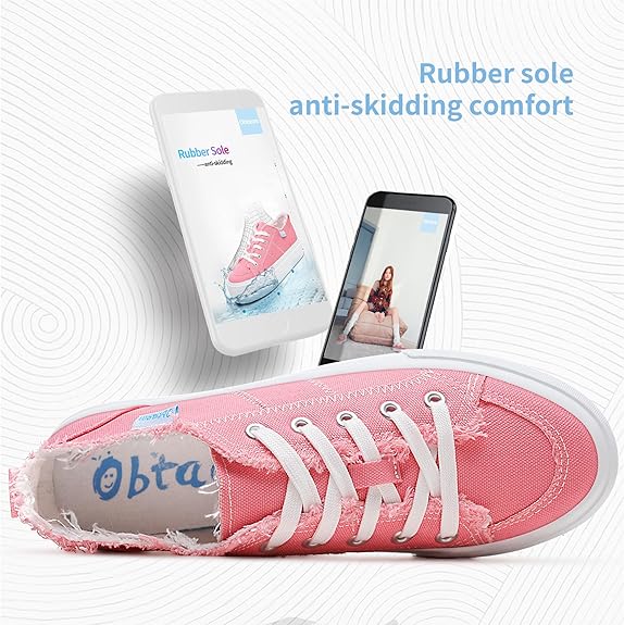 Women Platform Canvas Sneakers White Comfort Play Fashion Sneakers