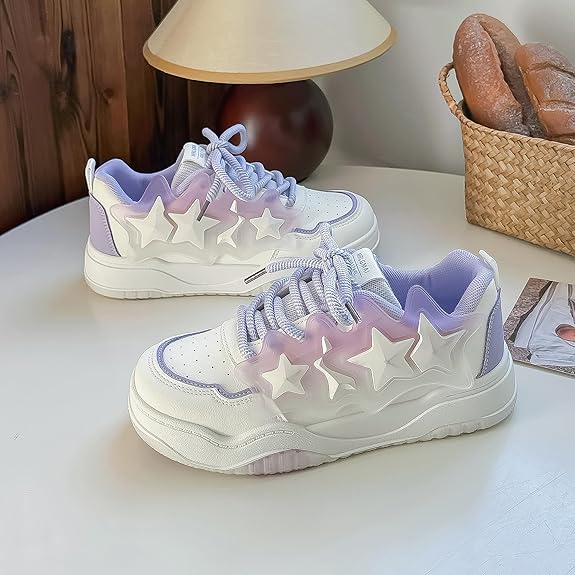 Shoes Womens Colorful Platform Walking Sneakers Comfortable Y2k Cute Shoes