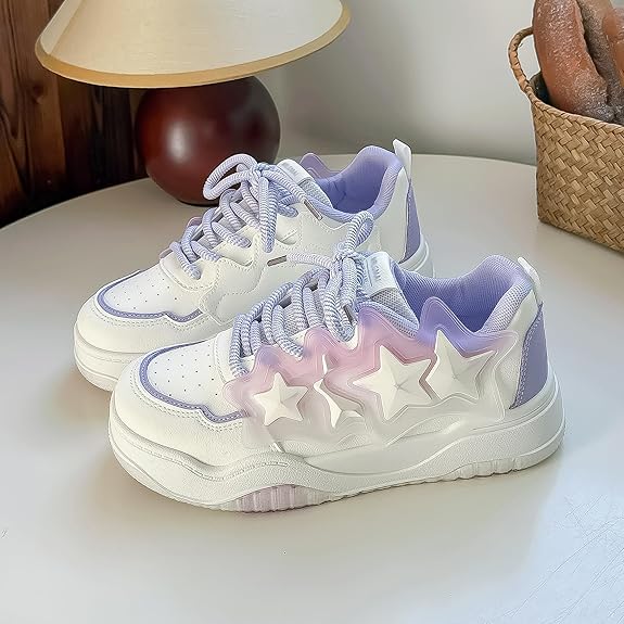 Shoes Womens Colorful Platform Walking Sneakers Comfortable Y2k Cute Shoes