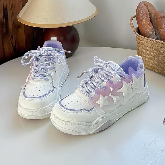 Shoes Womens Colorful Platform Walking Sneakers Comfortable Y2k Cute Shoes